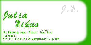 julia mikus business card